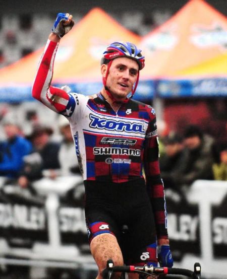 Ryan Trebon (KONA) bettered the Cannondale duo today, making the most of soggy conditions.