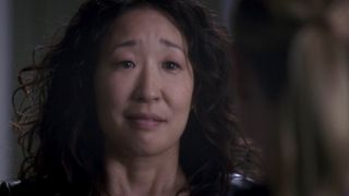 Cristina saying goodbye to Meredith on Grey's Anatomy. 