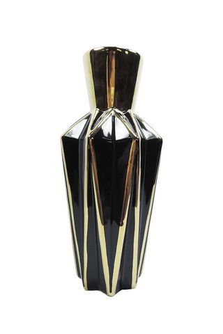 Sagebrook Home Black/Gold Ceramic Vase