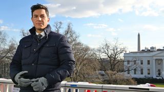 Tom Llamas reports during ABC News's coverage of the 2021 Presidential Inauguration