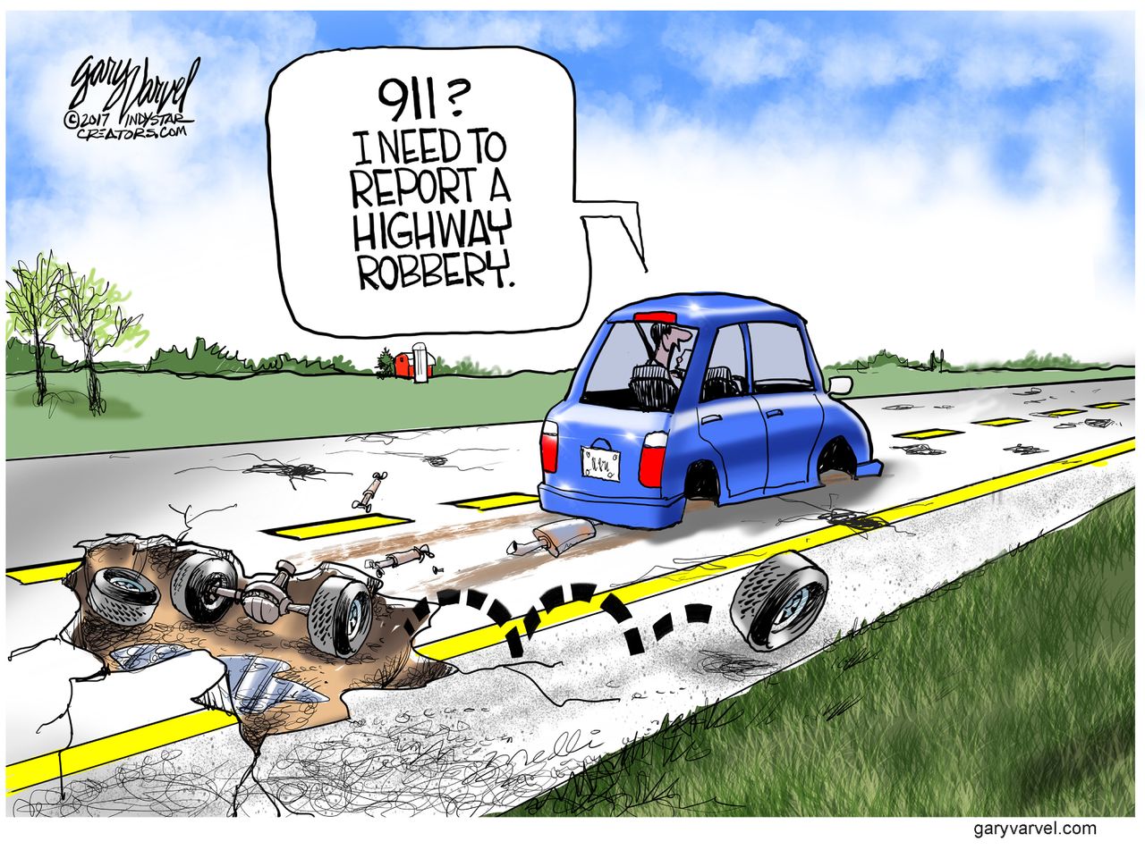 Political Cartoon U.S. Government Infrastructure Trump Administration