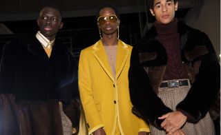 Male models backstage at Fendi A/W 2020