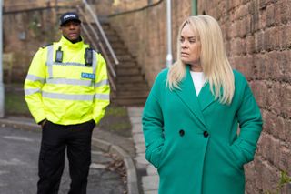 Grace isn't impressed when Saul turns up in his police uniform after being demoted.