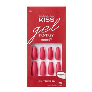 Kiss Red Gel Fantasy Sculpted Nails