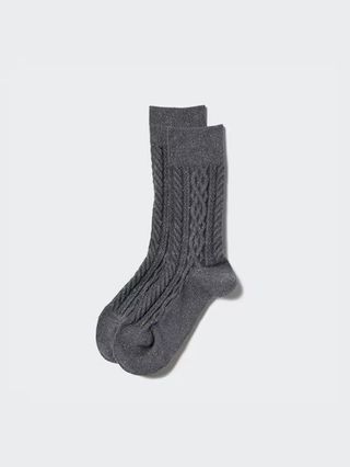 uniqlo, cable knit socks 