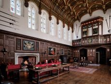 Fig 2: Among the hall’s many treasures are the Farleigh Hungerford table, Archbishop Laud’s cupboard, van Dyck’s St Jerome in Penitence and a Hilliard miniature of Elizabeth I. Crosby Moran Hall. ©Will Pryce for Country Life