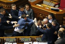 Fist-fight breaks out in Ukraine's parliament