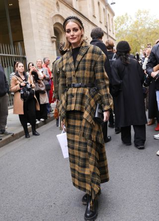 Olivia Palermo wearing a checked coat