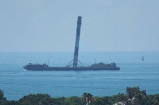 SpaceX's Leaning Falcon 9 Rocket Stage