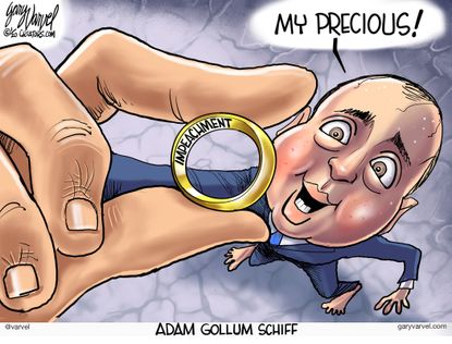 Political Cartoon U.S. Adam Schiff Gollum Trump impeachment