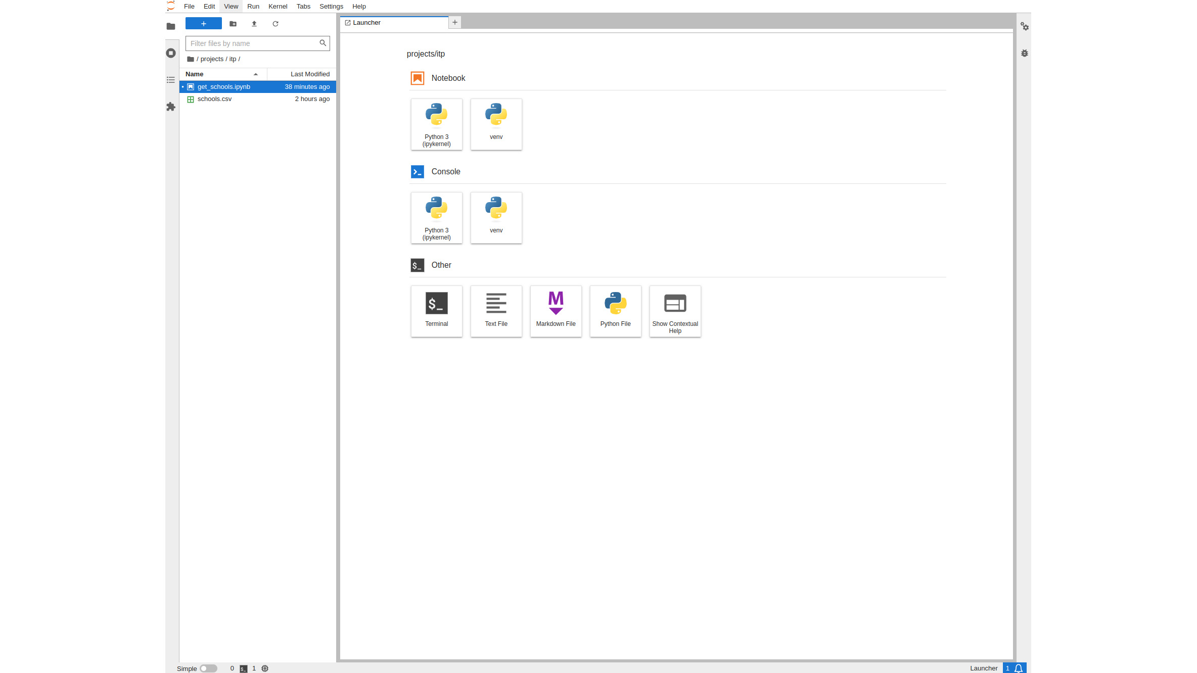 A application grid in Jupyter Lab