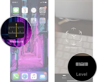 How to use the level tool on iPhone: Launch Measure and then tap level.