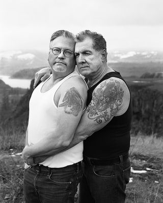 Men Embracing (Rick and Kevin), 2016, by Andrew Jarman
