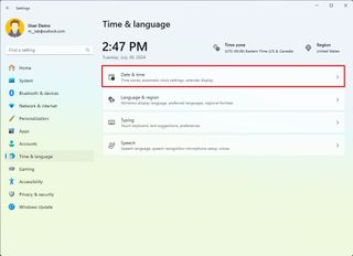 Open Date & Time settings