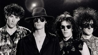 The Sisters of Mercy with Gary Marx, far left, at the Body and Soul video shoot, 1984 