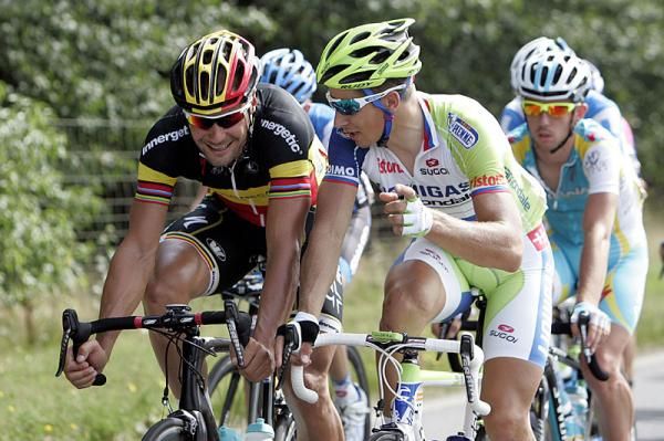 Tom Boonen (Omega Pharma - Quickstep) and Peter Sagan (Liquigas - Cannondale)