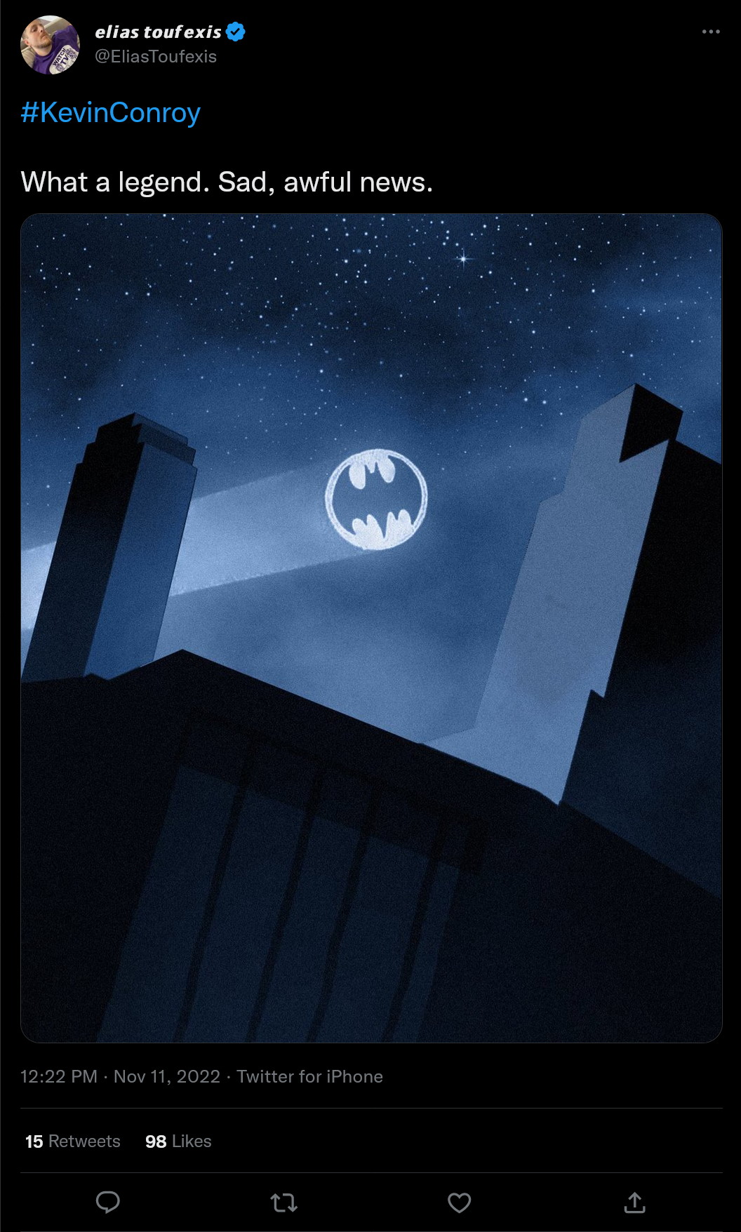 Kevin Conroy tribute on Twitter