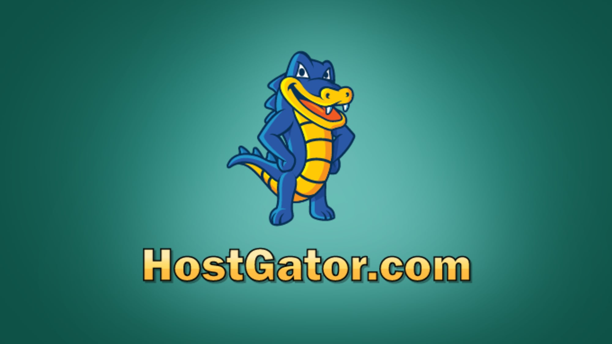 HostGator logo on green background with spotlight effect