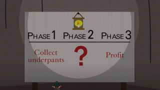 The gnomes business plan in South Park.