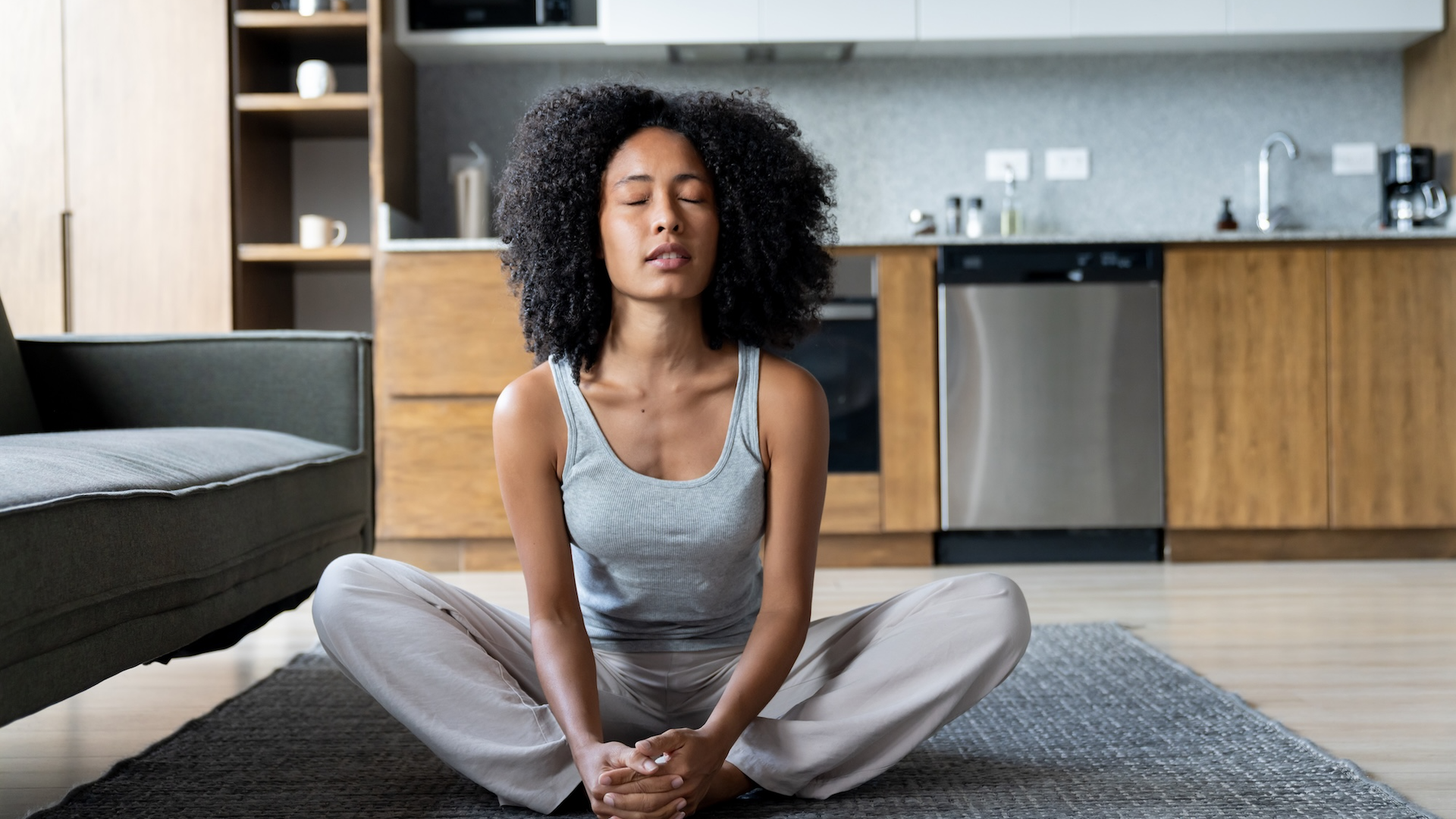 woman meditating