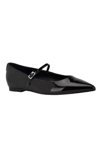 Calvin Klein Women's Kamryn Flat, Black Patent 001, 8.5