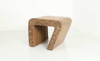 Recycled cardboard made into a stool