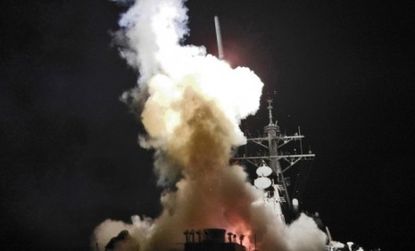 USS Barry launches a Tomahawk missile Saturday in support of Operation Odyssey Dawn.