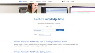Bluehost's knowledge base for its WordPress website builder