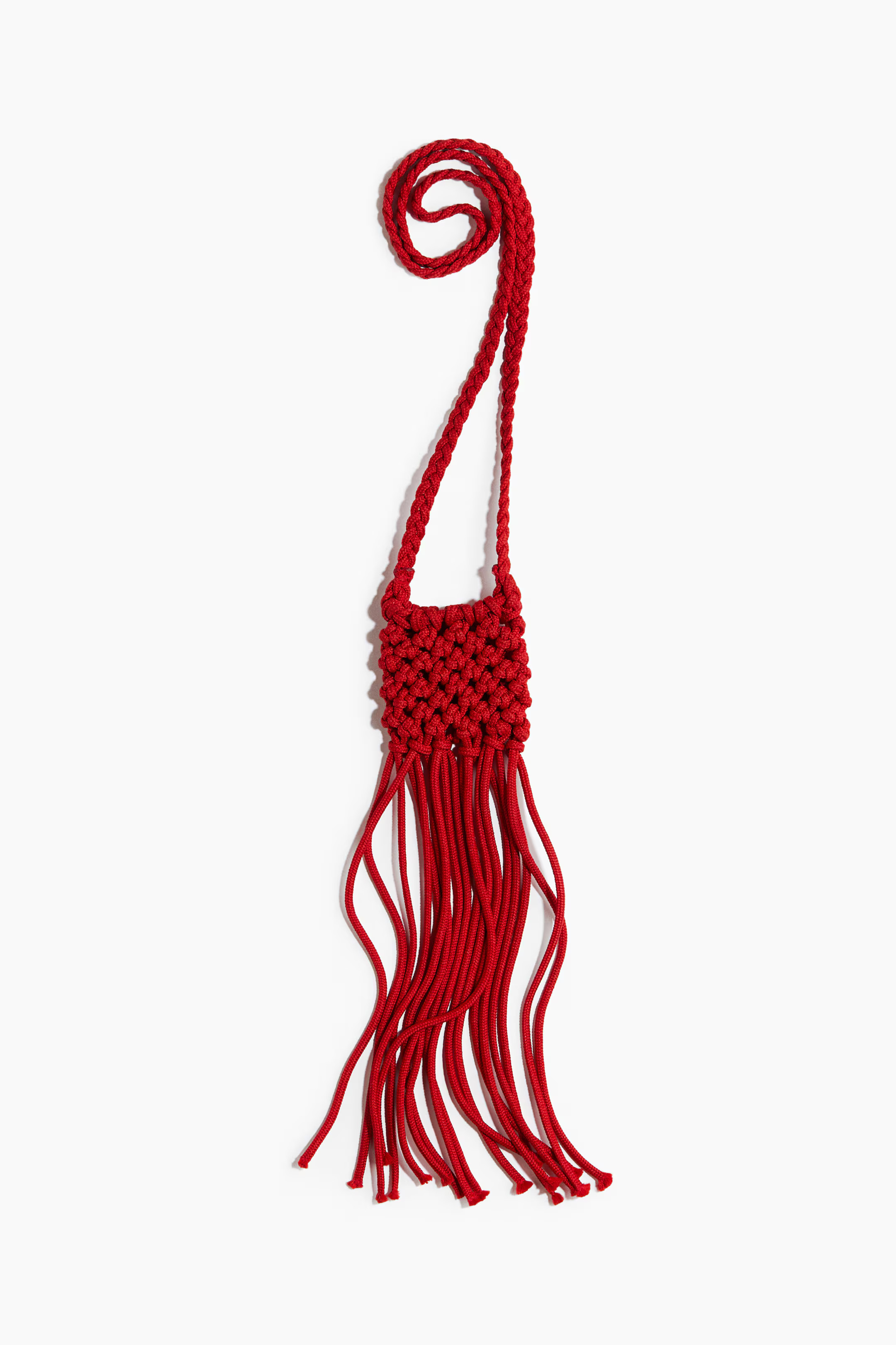 Red woven crossbody bag
