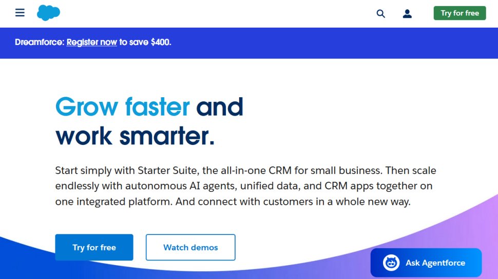 Salesforce website screenshot (August 2025).