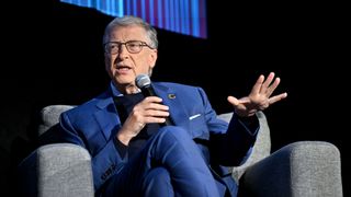 Bill Gates speaks onstage for a special conversation during "What’s Next? The Future With Bill Gates"at The Paris Theater on September 26, 2024 in New York City.