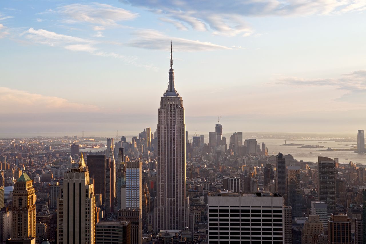 Empire State Building And Midtown from the top of the observation deck on Rockefeller center