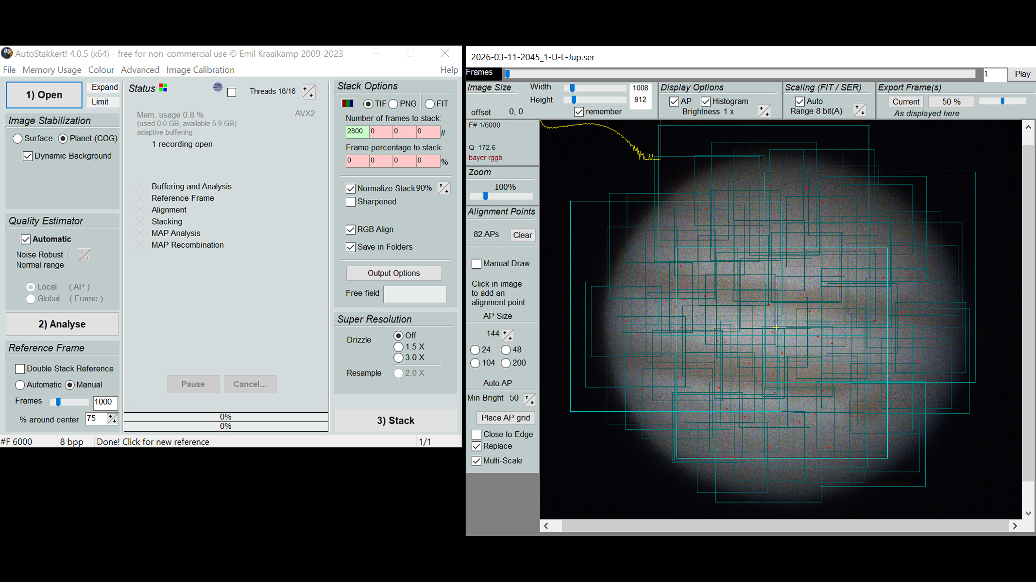 An image of Jupiter in a computer program. 