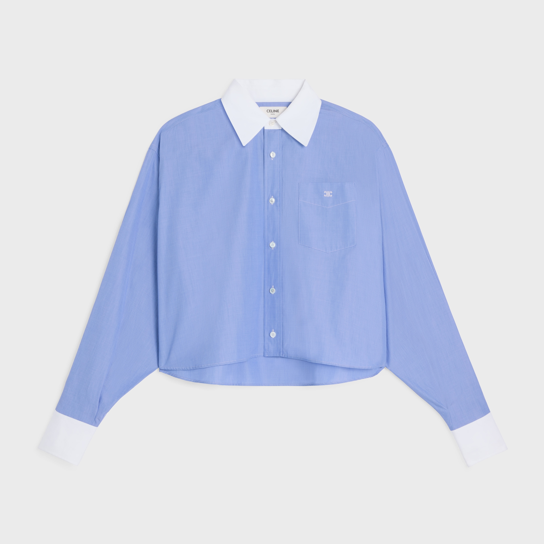 Cropped Shirt in Cotton Poplin