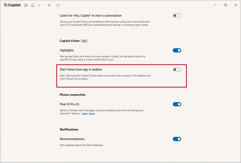 Share with Copilot option disabled
