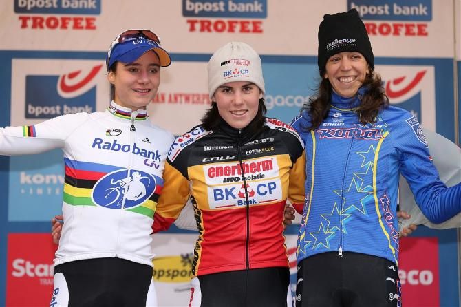 Elite women's podium in Lille