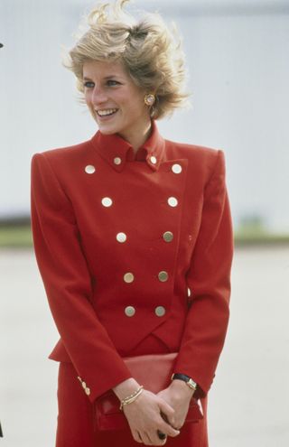 Diana, Princess of Wales during a visit to RAF Wittering in Cambridgeshire, 25th October 1989.