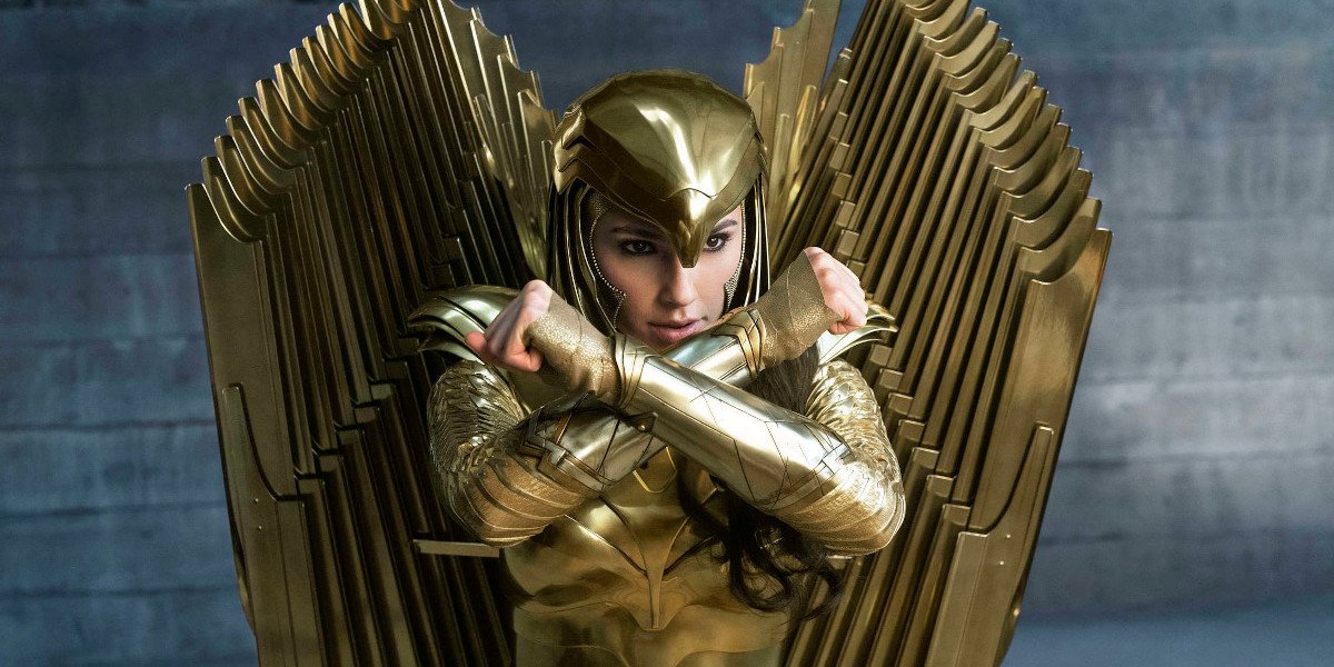 Gal Gadot as Wonder Woman in golden armor