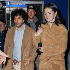 Selena Gomez and Benny Blanco wear matching coats as they leave after the Knicks game at Madison Square Garden in New York City on April 8.