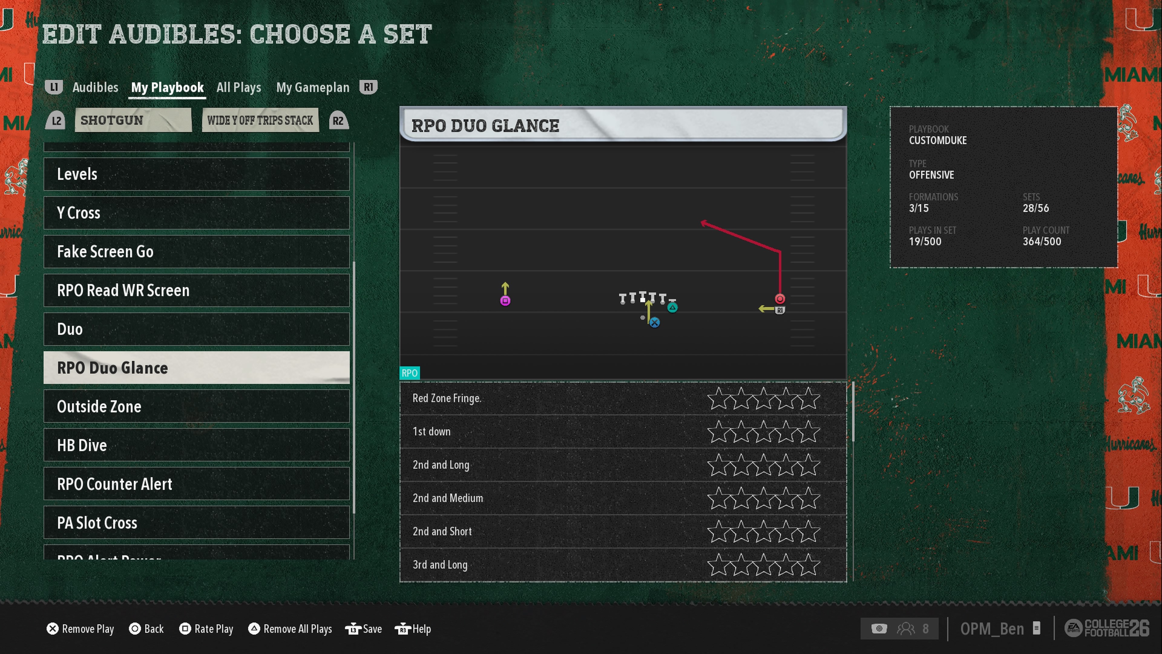 RPO Dual Glance play in College Football 26
