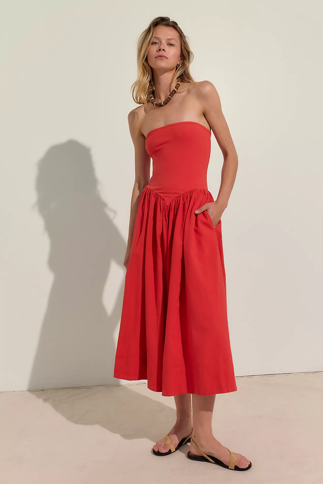 Onda Drop-Waist Tube Midi Dress