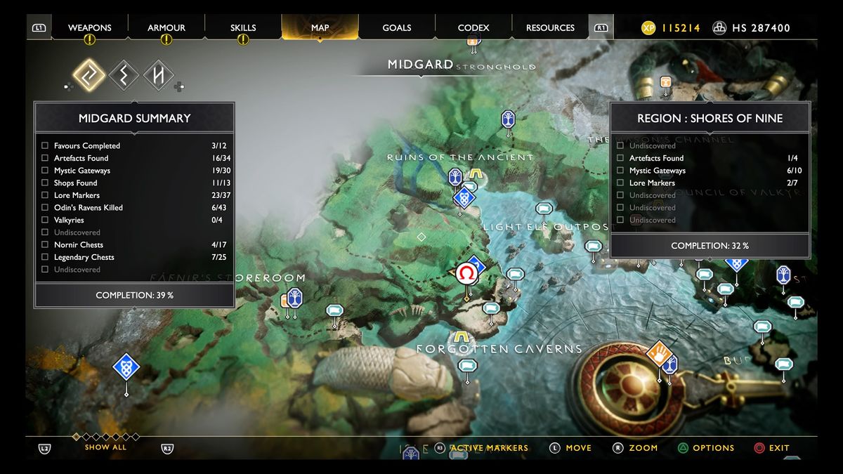 God of War treasure map locations