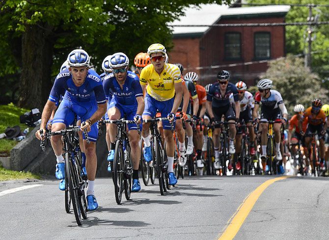 UnitedHealthcare Pro Cycling Team leading the peloton