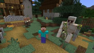 Minecraft skins - Alex hangs with golems, villagers, and cats