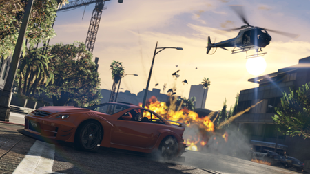 GTA V car helicopter explosion 