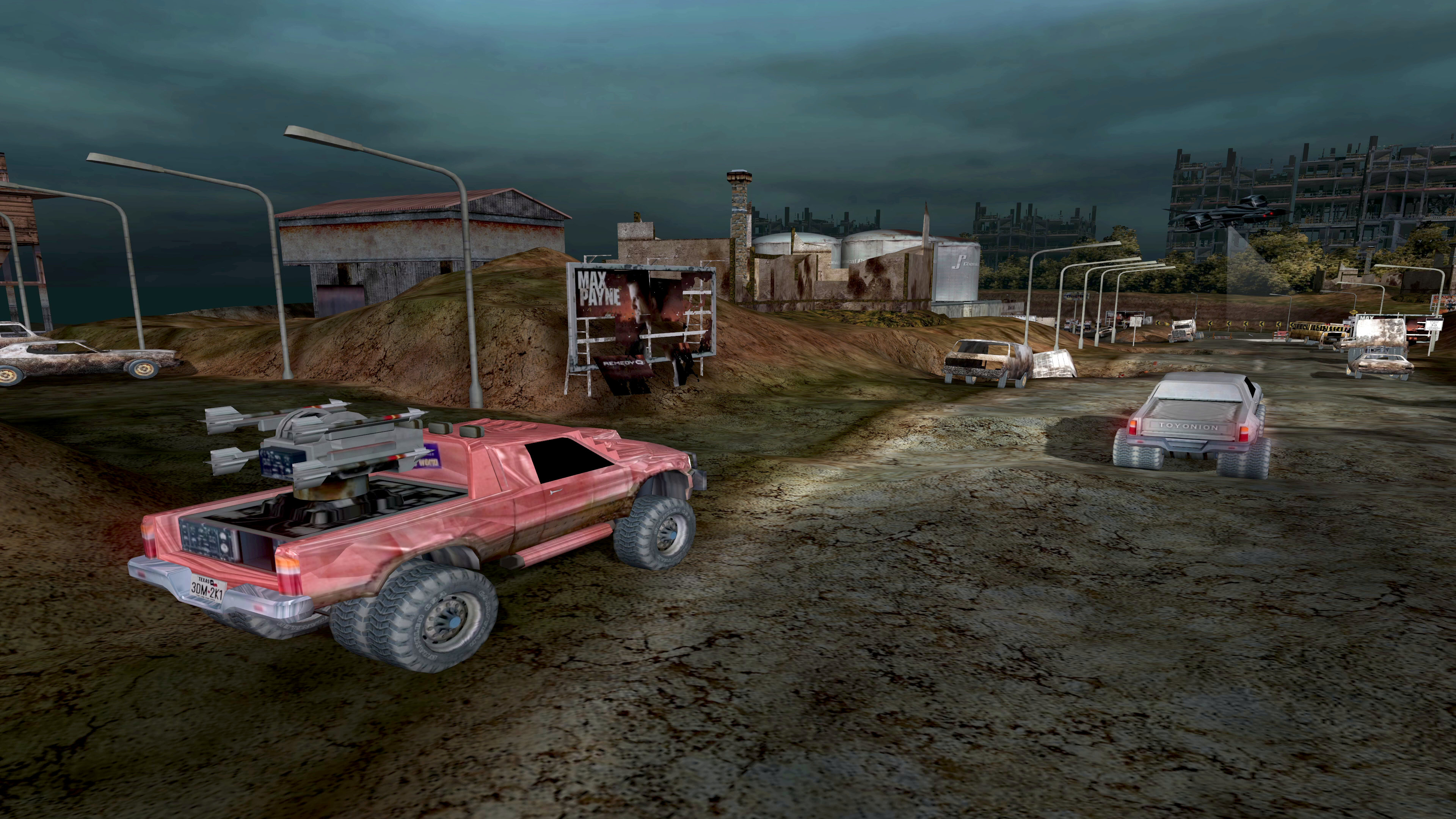 A screenshot from the first graphics test in 3DMark2001