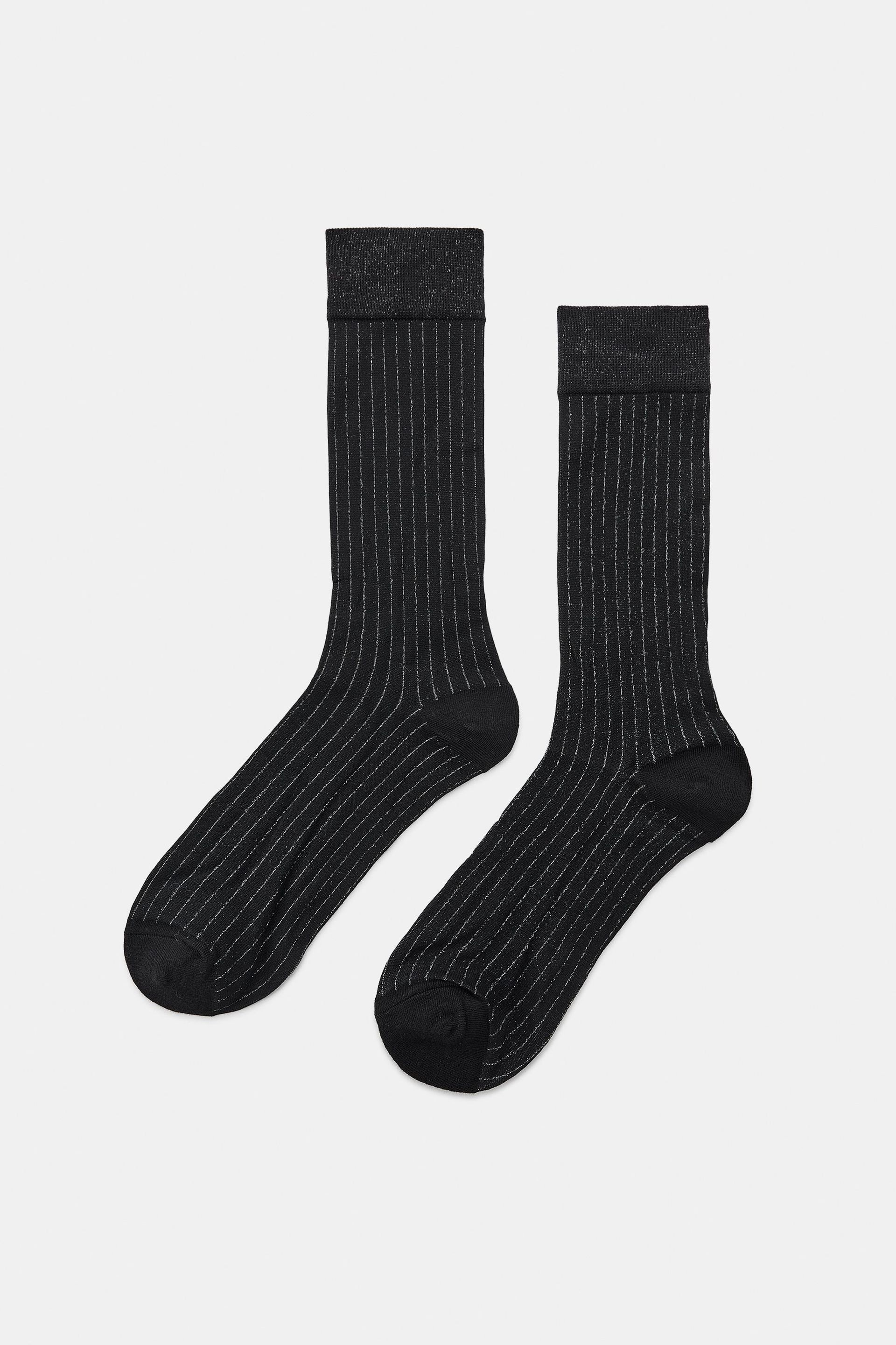 Socks With Metallic Stripes