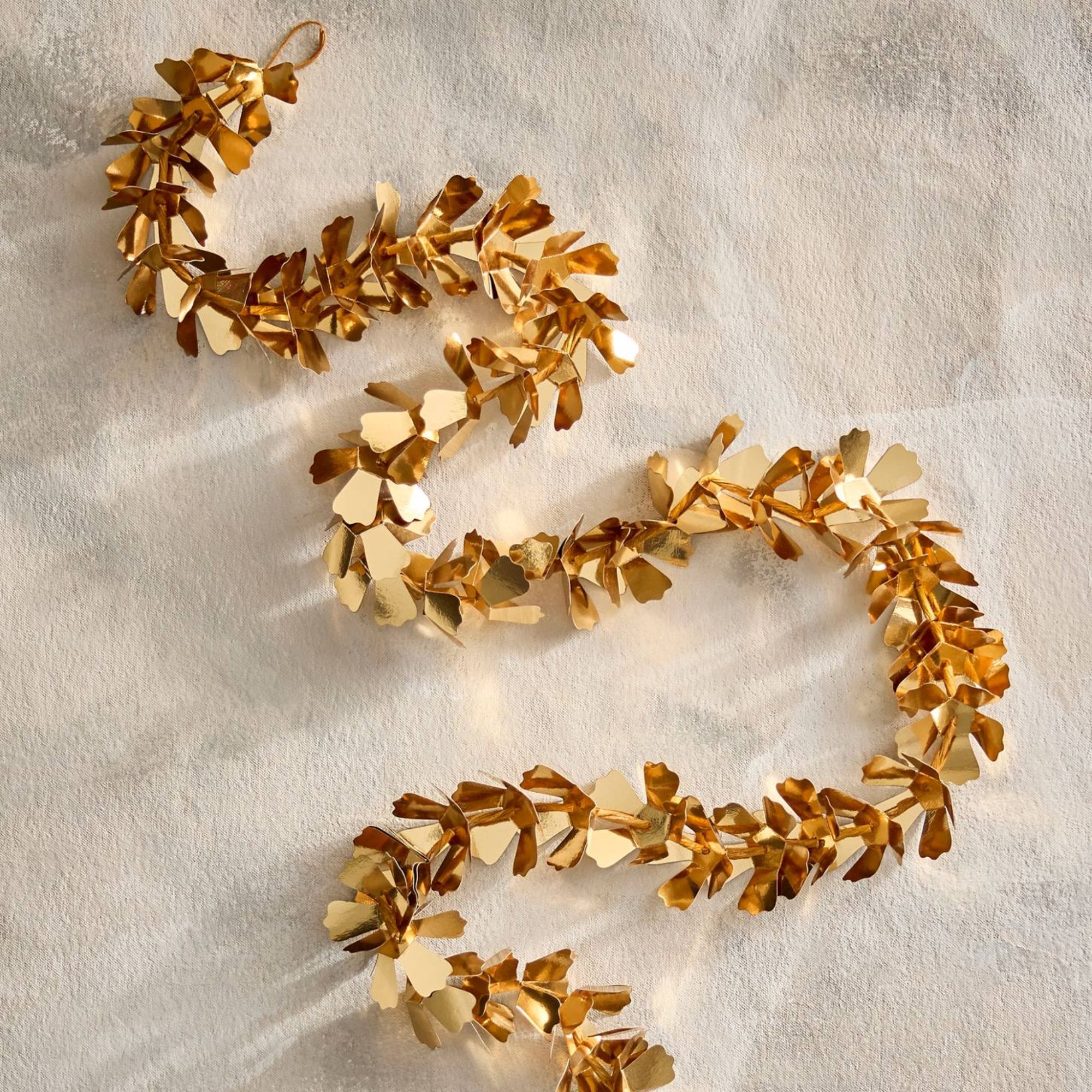Gold paper flower garland