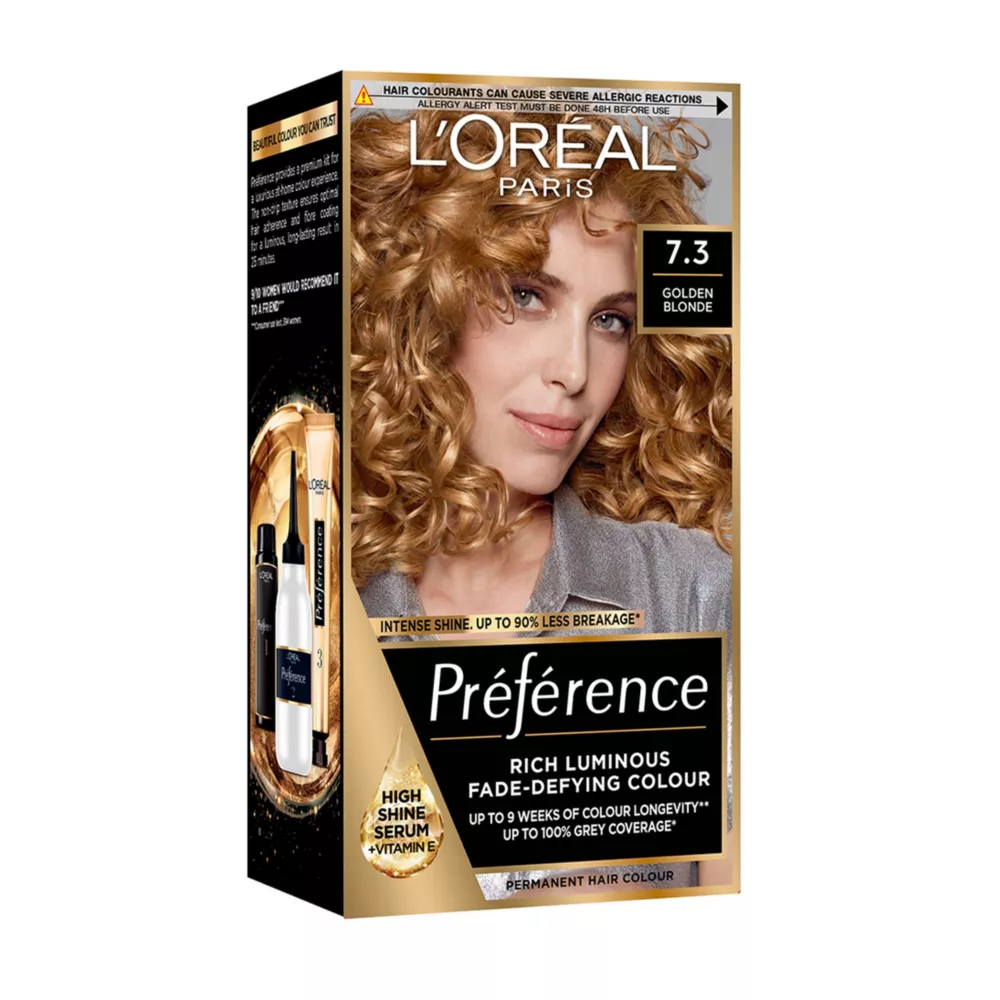 L'or&amp;eacute;al Paris Preference 7.3 Golden Blonde, Rich Luminous Fade-Defying Permanent Colour