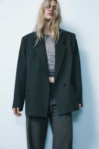 Oversized Pinstripe Blazer